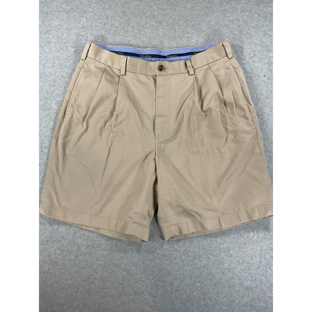 Brooks Brothers Light Weight Advantage Chino Shorts Pleated Tan Mens W34 2489